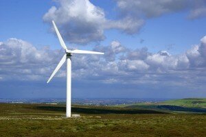 wind turbine in a field