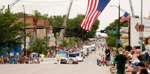 papillion nebraska with american flags