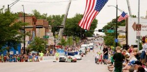 papillion nebraska with american flags