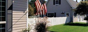 country estate fence between two houses