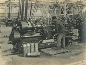 old school shoe factory sepia