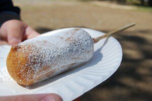 fried twinkie on a stick