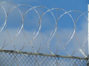 barbed wire outside of a prison