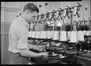 old school manufacturing in black and white