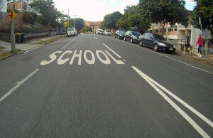 school crossing on a road