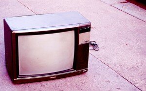 abandoned television